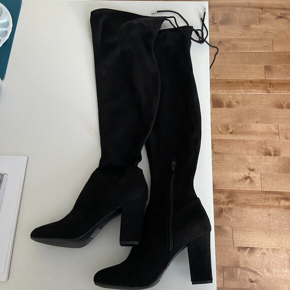 Thigh high faux suede boots - Picture 2 of 4